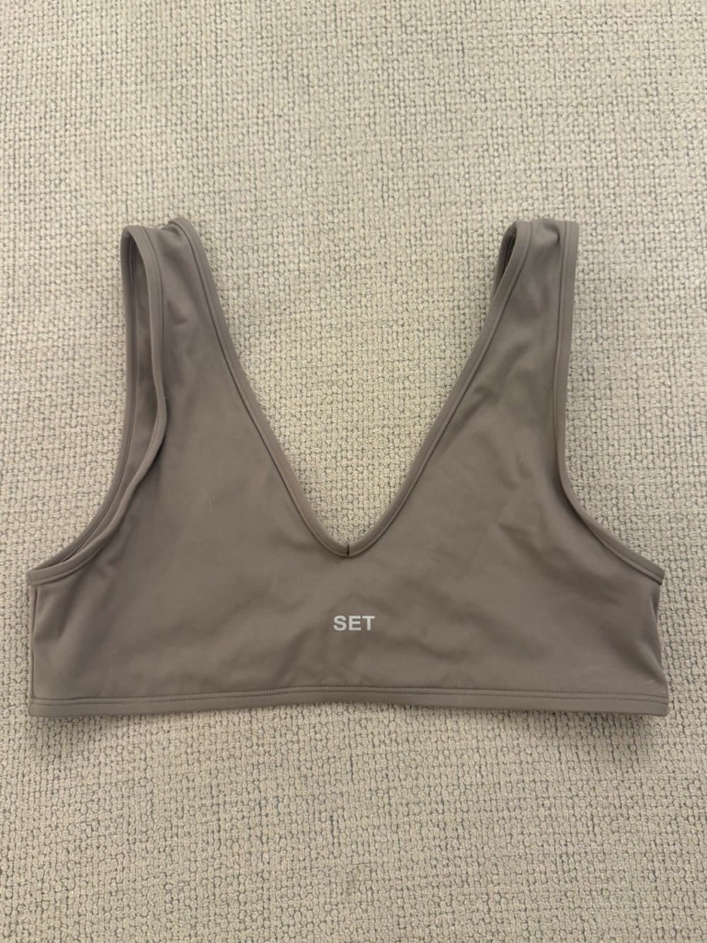 Set Active Taupe V-Neck Sports Bras